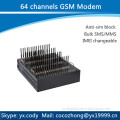 64 port 3G modem GSM 2+ standard bulk sms gateway with SMA antenna interface